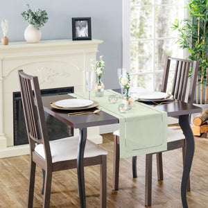 Rustic Farmhouse Hemstitch Table Runner | Sage Green