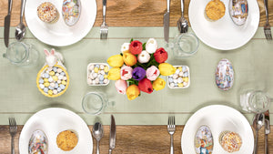 Rustic Farmhouse Hemstitch Table Runner | Sage Green