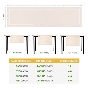Rustic Farmhouse Hemstitch Table Runner | Natural Beige