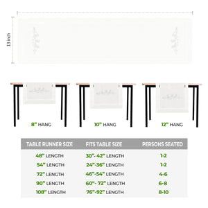 Rose Embroidered Hemstitch Table Runner | Off White