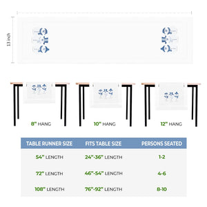 Snowman Embroidered Hemstitch Table Runner | White