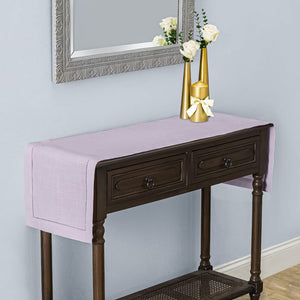 Rustic Farmhouse Hemstitch Table Runner | Lilac Purple