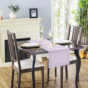 Rustic Farmhouse Hemstitch Table Runner | Lilac Purple