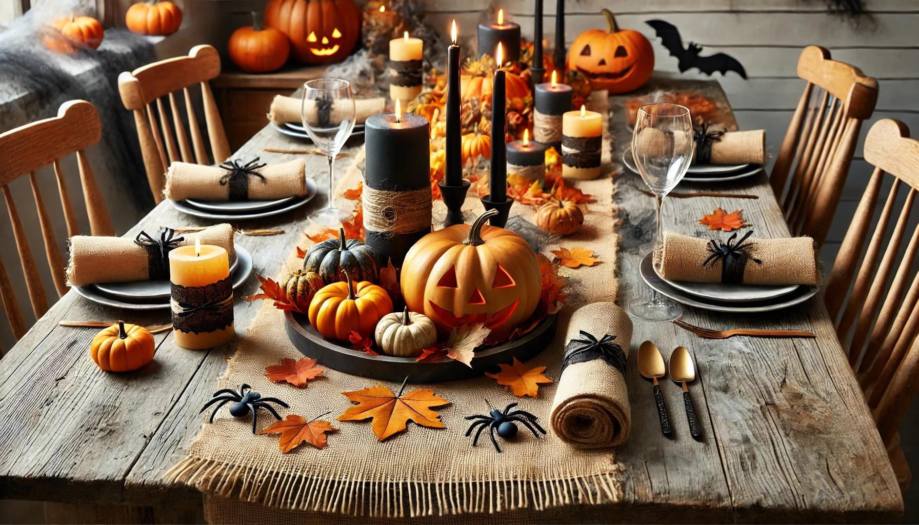 DIY No-Sew Autumn Table Runner for Halloween Parties