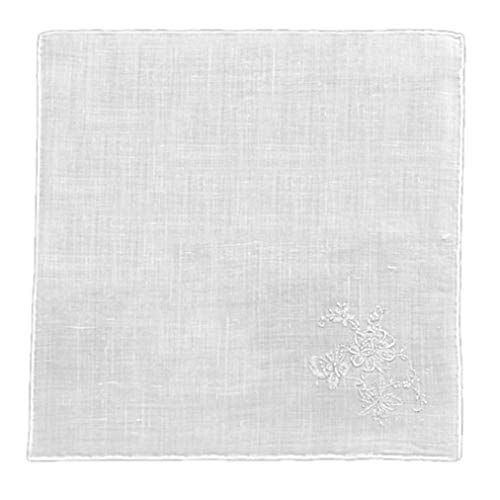 Women’s Handkerchief White Cotton 11 X 11 Inch with Floral Embroidery Design (Pack of 2)