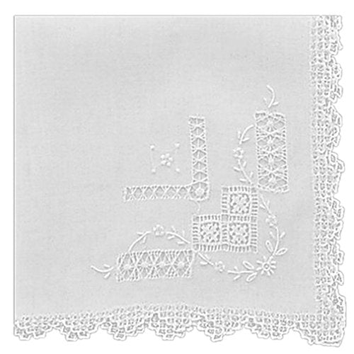 Women's Handkerchief White with Teneriff Appenzell Embroidery (Pack of 2)