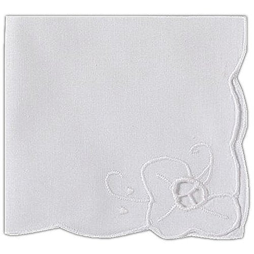 Floral Madeira Cutwork Embroidery Design Tea Cocktail Dinner Napkins White Cotton Cloth 10 X 10 Inch (Set of 2)