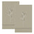 Fall Ecru Beige Wheat Embroidery Design Kitchen Tea Hand Towels with Gilucci Hemstitch Border 14 X 22 Inch (Set of 2)